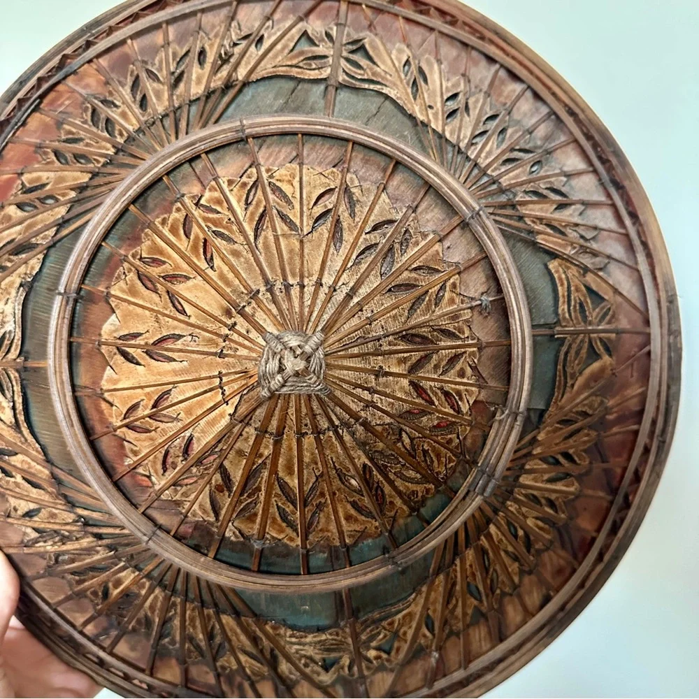 ANTIQUE Decorative Asian Conical‎ Hat (nón lá in Vietnam)